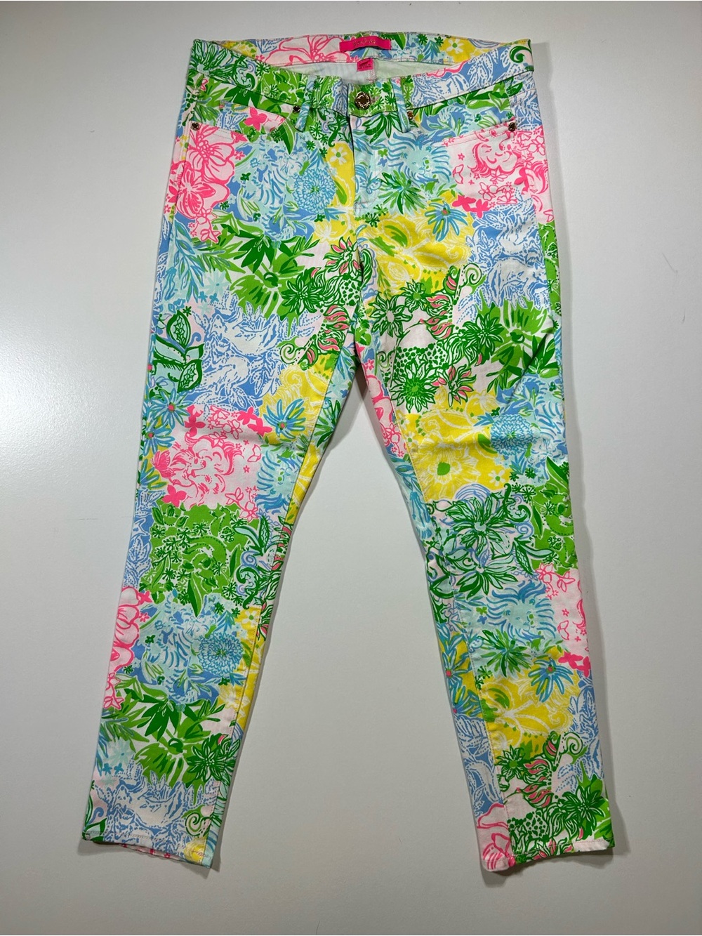 Women’s NWOT Lilly Pulitzer South Ocean Skinny pants vibrant colorful size 12 - Picture 2 of 8